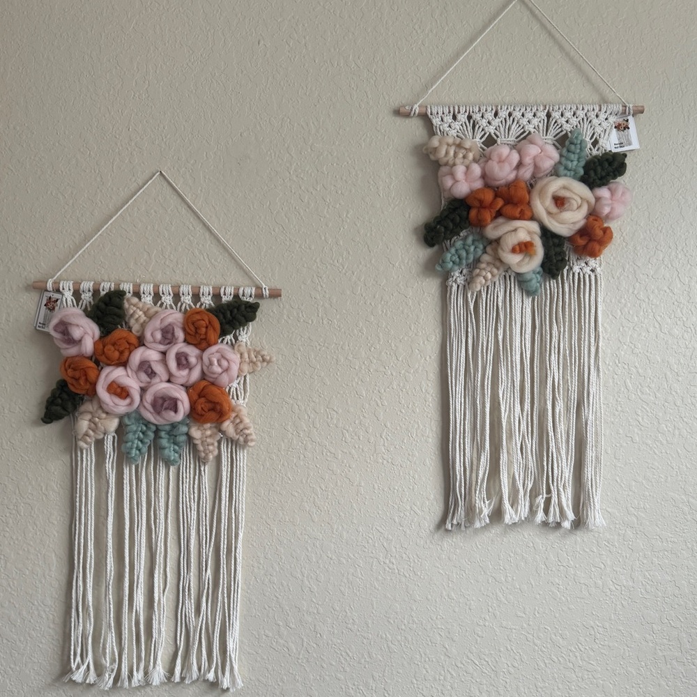 Boho Floral Woven Tapestry